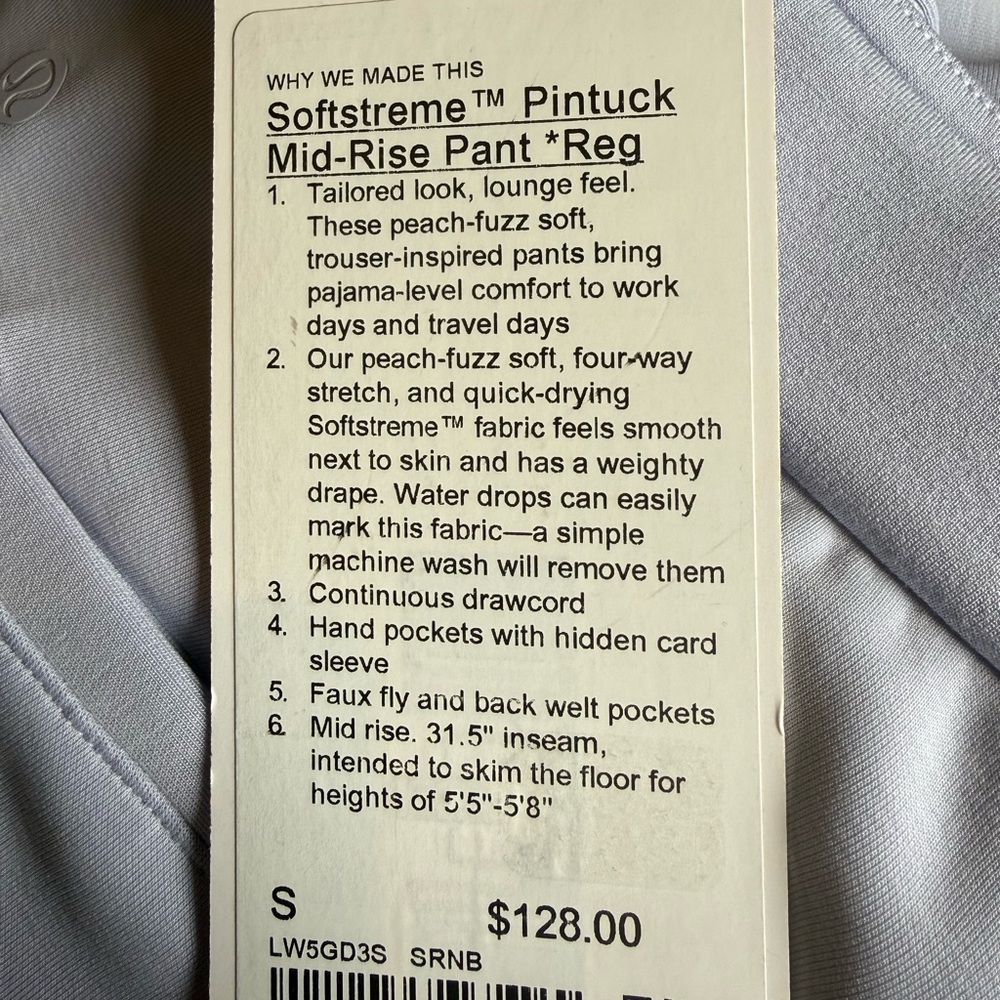 New lululemon athletica Softstreme Pintuck Mid-Rise Pants - Picture 3 of 3